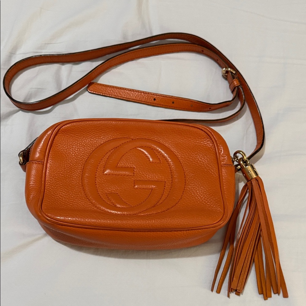 Gucci Tangerine Leather Crossbody Bag